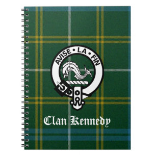 Klan Kennedy Vapensköld Tartan Anteckningsbok Med Spiral