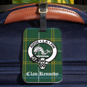 Klan Kennedy Vapensköld Tartan Bagagebricka