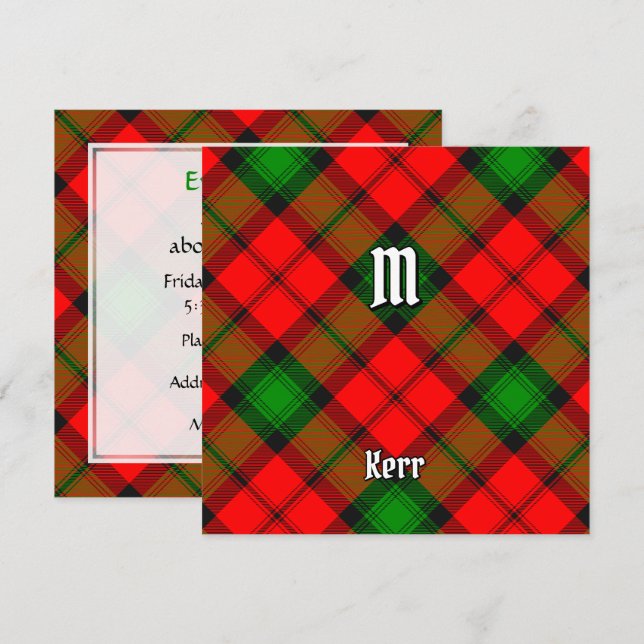 Klan Kerr Tartan Inbjudningar (Fram/baksida)