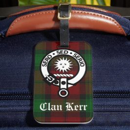 Klan Kerr Tartan och Vapensköld Badge Bagagebricka