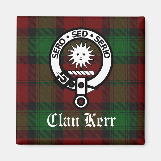 Klan Kerr Tartan och Vapensköld Badge Magnet (Framsidan)