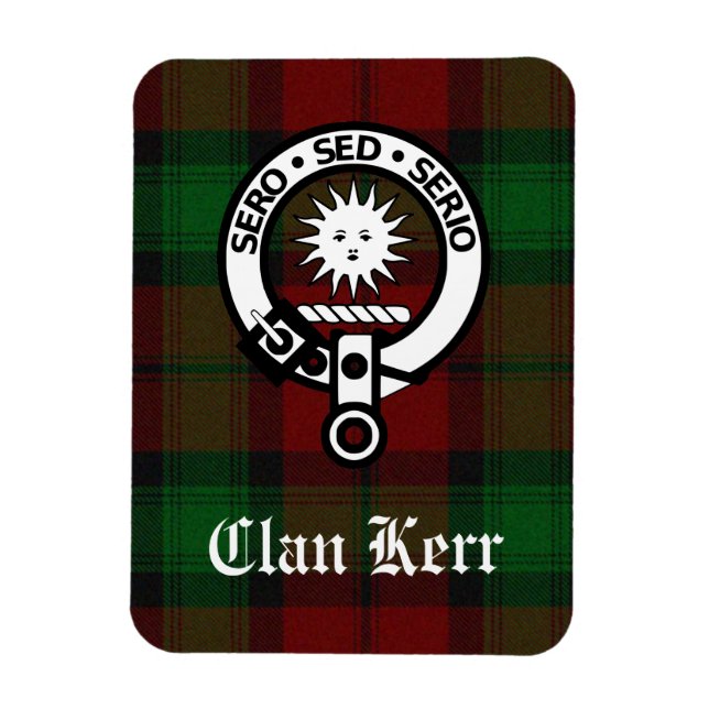 Klan Kerr Tartan och Vapensköld Badge Magnet (Vertikal)