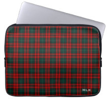 Klan Kerr Tartan Red and Grönt Play Monogrammed