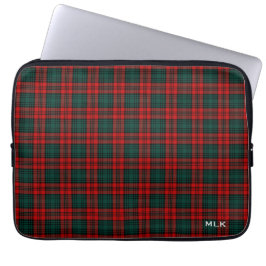 Klan Kerr Tartan Red and Grönt Play Monogrammed Laptop Fodral