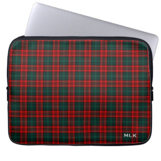 Klan Kerr Tartan Red and Grönt Play Monogrammed Laptop Fodral