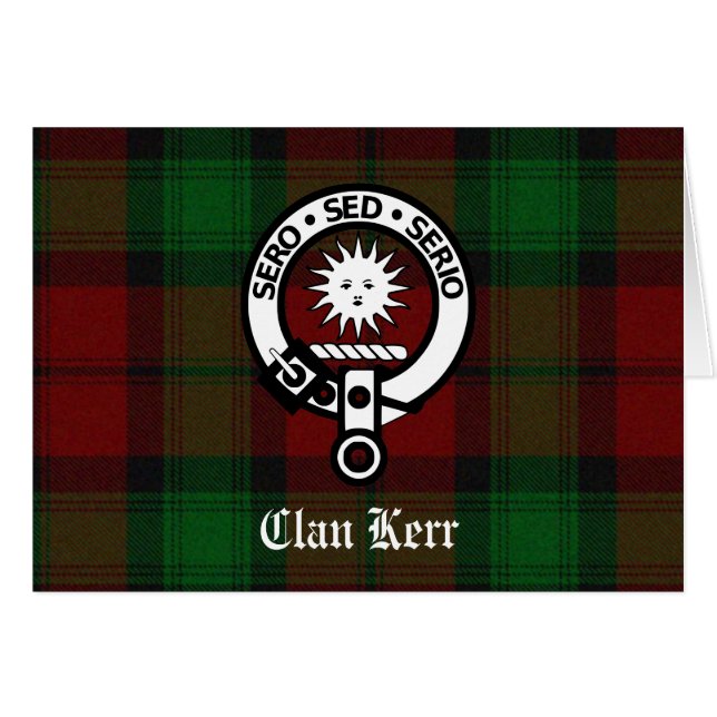 Klan Kerr Vapensköld Badge Tartan Hälsningskort (Framsidan Horizontal)