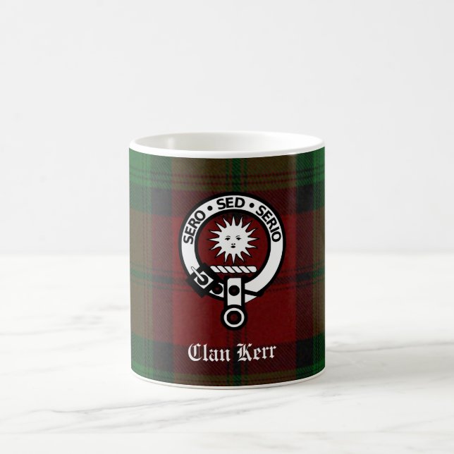 Klan Kerr Vapensköld Badge Tartan Kaffemugg (Center)