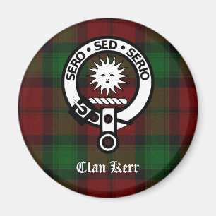 Klan Kerr Vapensköld Badge Tartan Magnet