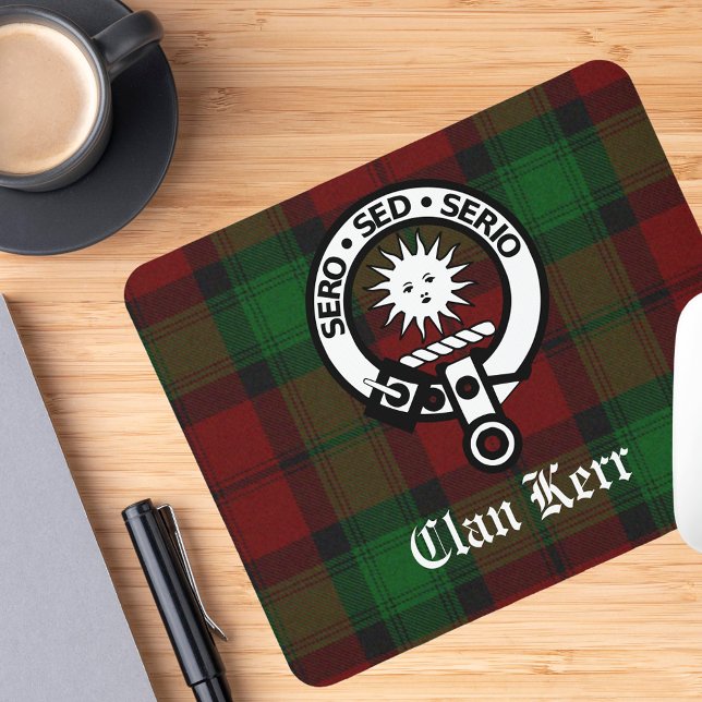 Klan Kerr Vapensköld Badge Tartan Musmatta (Skapare uppladdad)
