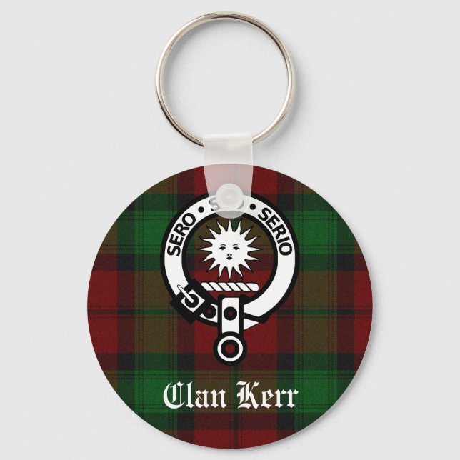Klan Kerr Vapensköld Badge Tartan Nyckelring (Framsida)