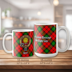 Klan Kerr-Vapensköld över Tartan Kaffemugg
