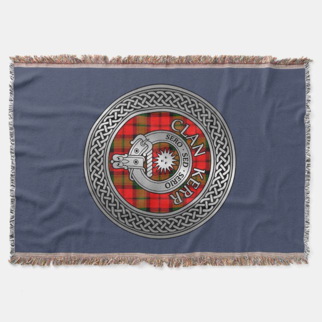 Klan Kerr Vapensköld & Tartan Knot Filt (Framsidan)