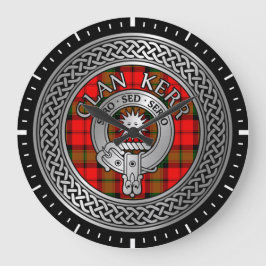Klan Kerr Vapensköld & Tartan Knot Stor Klocka