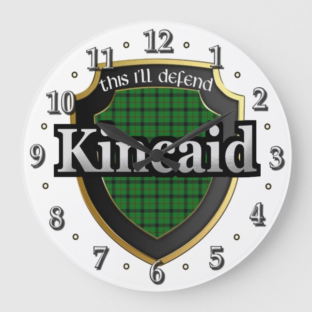 Klan Kincaid Tartan Scottish Dream Clock Stor Klocka (Framsida)