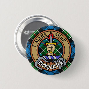 Klan Kirkpatrick Vapensköld över Tartan Knapp