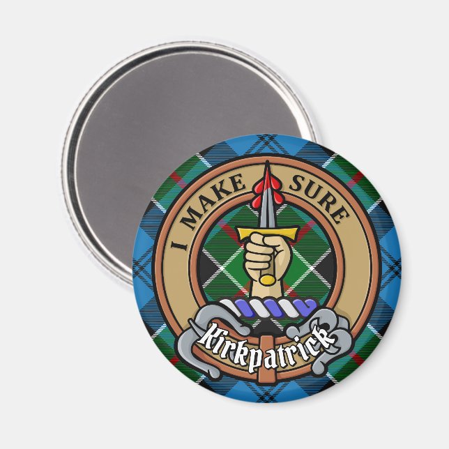 Klan Kirkpatrick Vapensköld över Tartan Magnet (Front/Back)