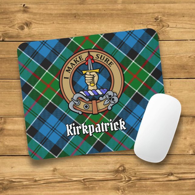 Klan Kirkpatrick Vapensköld över Tartan Musmatta (Skapare uppladdad)