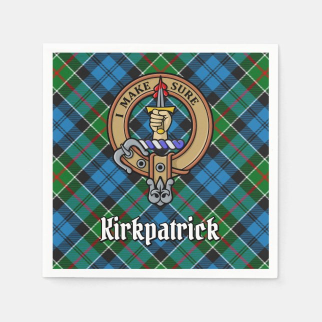 Klan Kirkpatrick Vapensköld över Tartan Pappersservett (Framsidan)