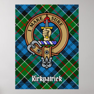 Klan Kirkpatrick Vapensköld över Tartan Poster