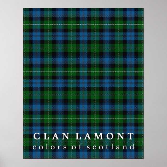 Klan Lamont Färg of Scotland Tartan Poster (Framsidan)
