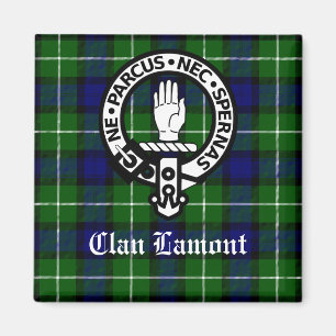 Klan Lamont Vapensköld Badge & Tartan Magnet
