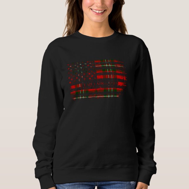 Klan Langlands Scottish tartan US flagga kilt Scot T Shirt (Framsida)
