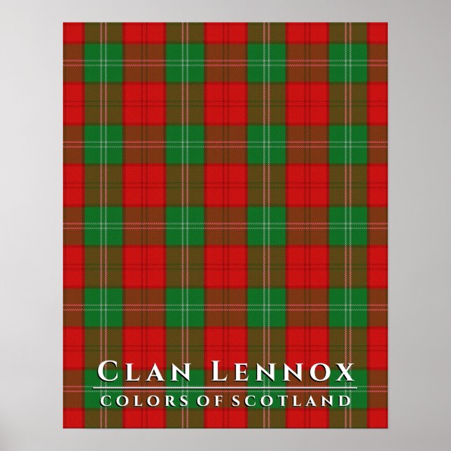 Klan Lennox Färg of Scotland 2 Tartan Play Poster (Framsidan)