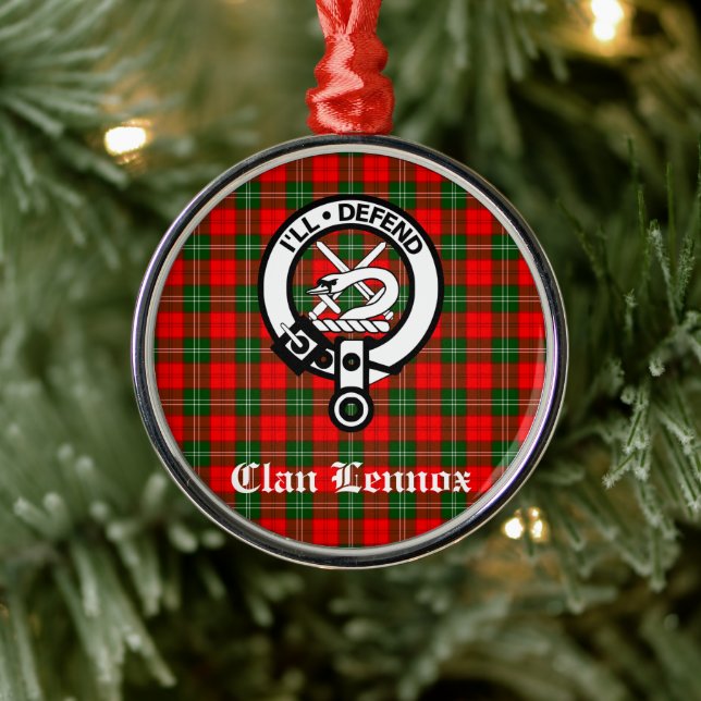 Klan Lennox Vapensköld Badge & Tartan Julgransprydnad Metall (Träd)