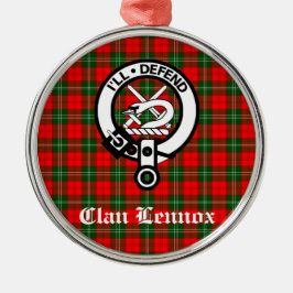 Klan Lennox Vapensköld Badge & Tartan Julgransprydnad Metall
