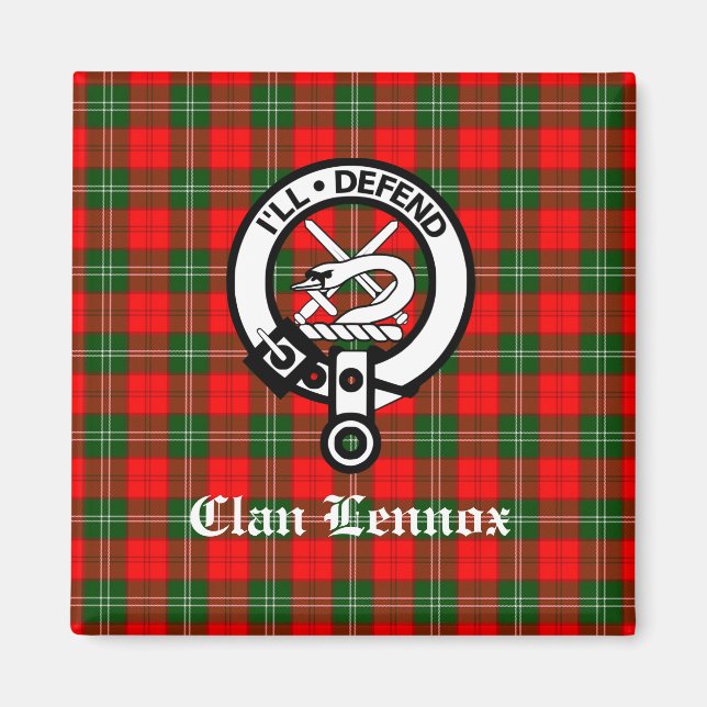 Klan Lennox Vapensköld Badge & Tartan Magnet (Framsidan)