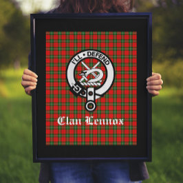 Klan Lennox Vapensköld Badge & Tartan Poster