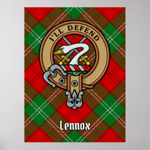 Klan Lennox Vapensköld över Tartan Poster