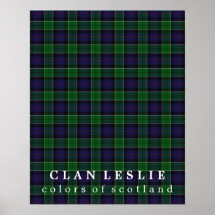 Klan Leslie Färg i Skottland Tartan Poster