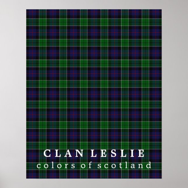 Klan Leslie Färg i Skottland Tartan Poster (Framsidan)