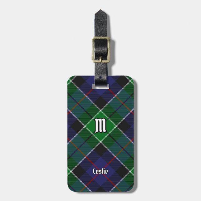 Klan Leslie Hunting Tartan Bagagebricka (Vertikal Framsida)