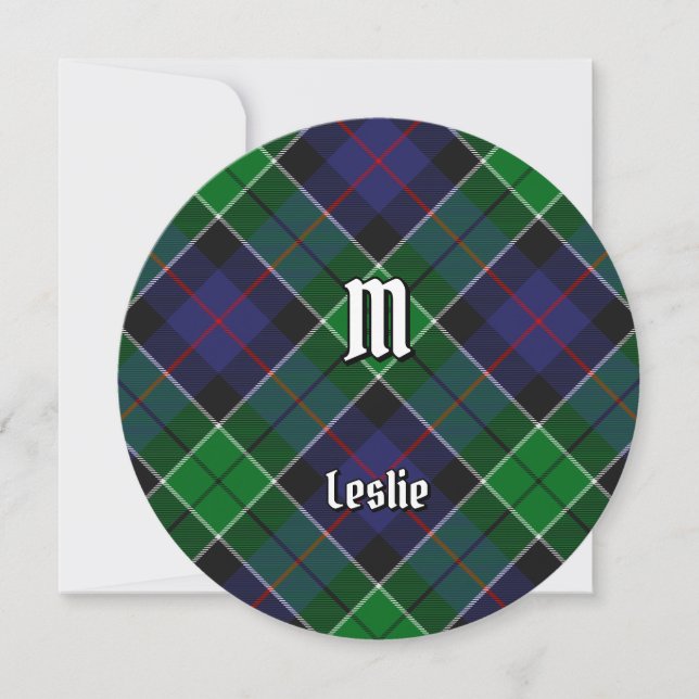 Klan Leslie Hunting Tartan Inbjudningar (Framsida)
