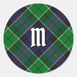 Klan Leslie Hunting Tartan Runt Klistermärke