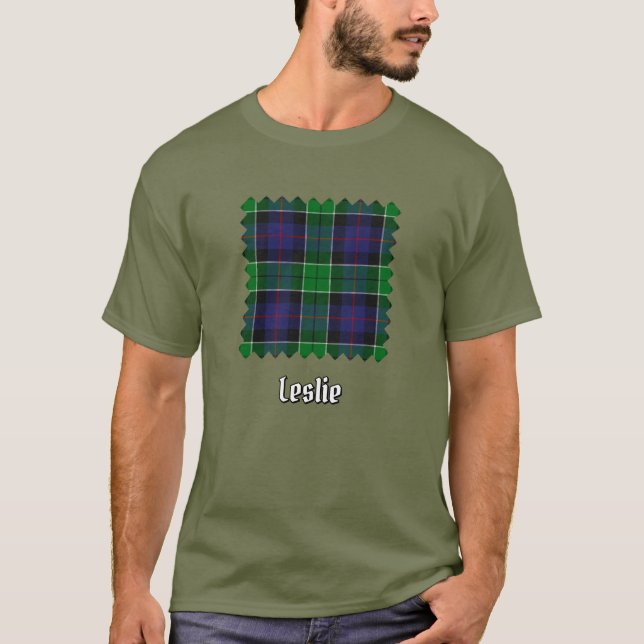 Klan Leslie Hunting Tartan T Shirt (Framsida)