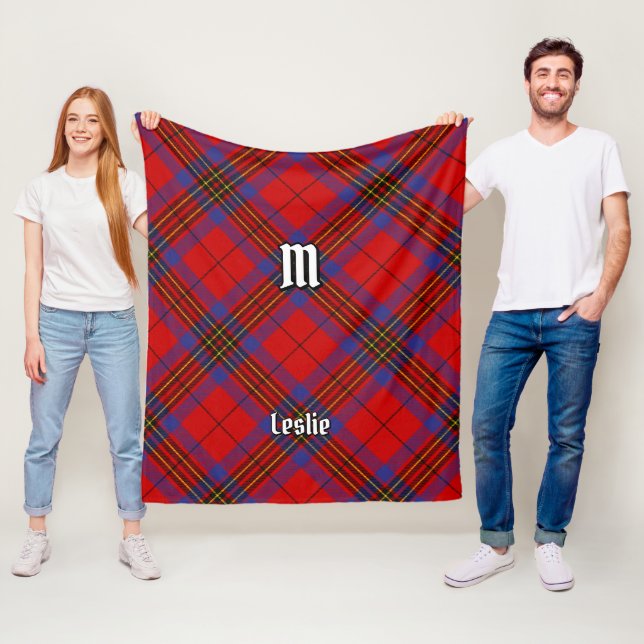 Klan Leslie Red Tartan Fleecefilt (På plats)