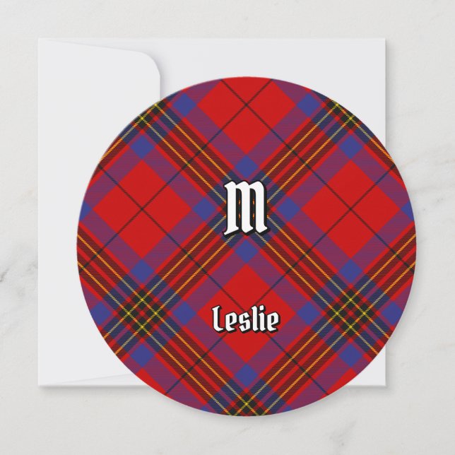 Klan Leslie Red Tartan Inbjudningar (Framsida)