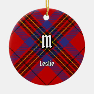 Klan Leslie Red Tartan Julgransprydnad Keramik