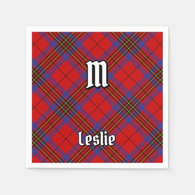 Klan Leslie Red Tartan Pappersservett (Framsidan)