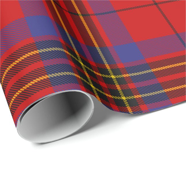 Klan Leslie Red Tartan Presentpapper (Rullad Hörn)