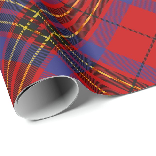 Klan Leslie Red Tartan Presentpapper (Rullad Hörn)