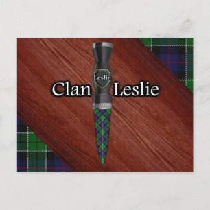 Klan Leslie Tartan Sgian Dubh Blade Vykort