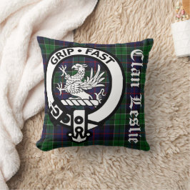 Klan Leslie Tartan & Vapensköld Dekorativ kudde