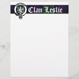 Klan Leslie Tartan & Vapensköld Letterhead