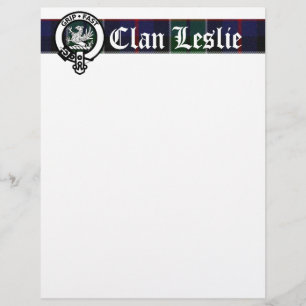 Klan Leslie Tartan & Vapensköld Letterhead