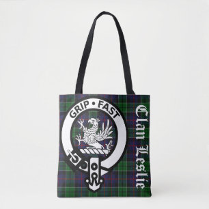 Klan Leslie Tartan & Vapensköld Tote Bag Tygkasse
