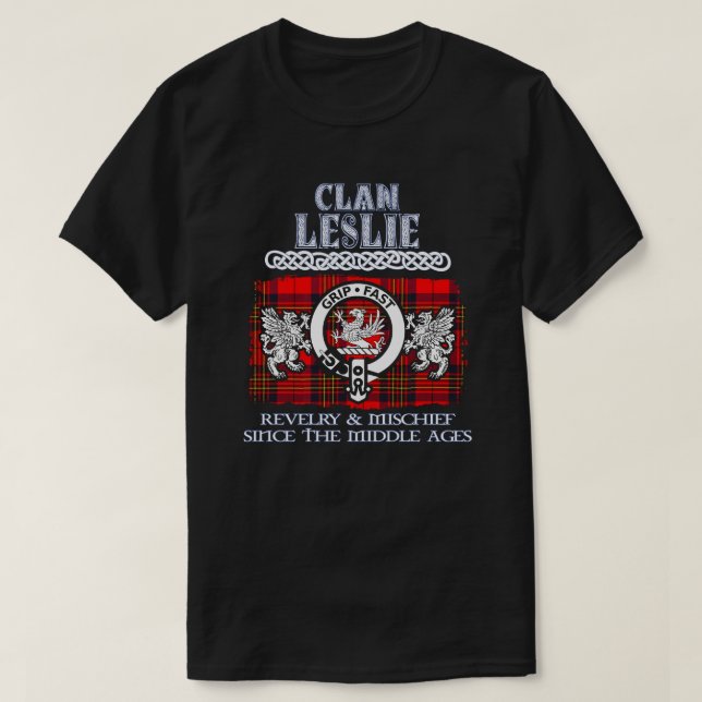 Klan Leslie vapensköld Scottish klans Scottish Sur T Shirt (Design framsida)